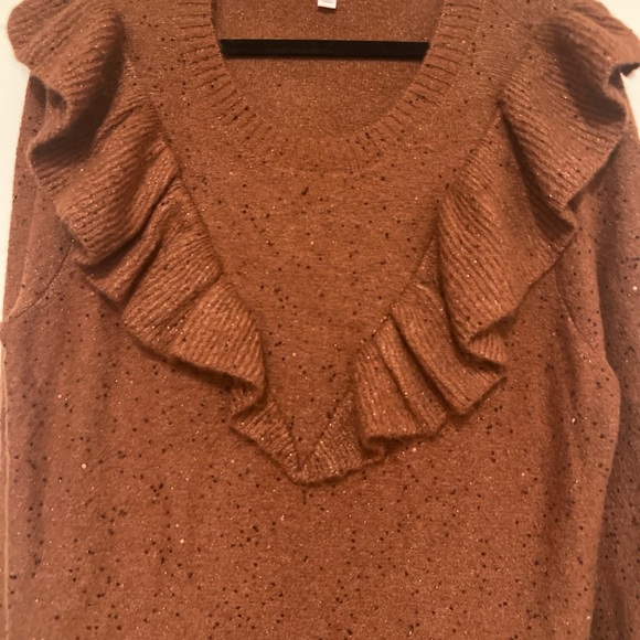 LC Lauren Conrad Ruffled Sweater in Rust - Picture 2 of 2
